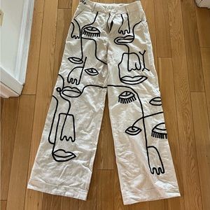 NWT MAISON LES ENERVES Ivoire Pantalon Siam En Lin